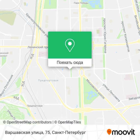 Карта Варшавская улица, 75