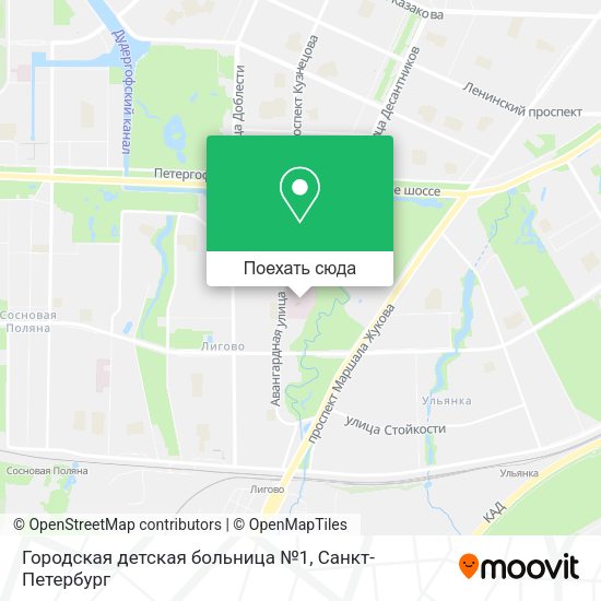 Карта Городская детская больница №1
