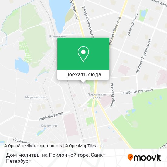 Карта Дом молитвы на Поклонной горе