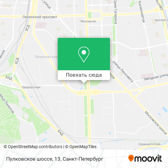 Карта Пулковское шоссе, 13