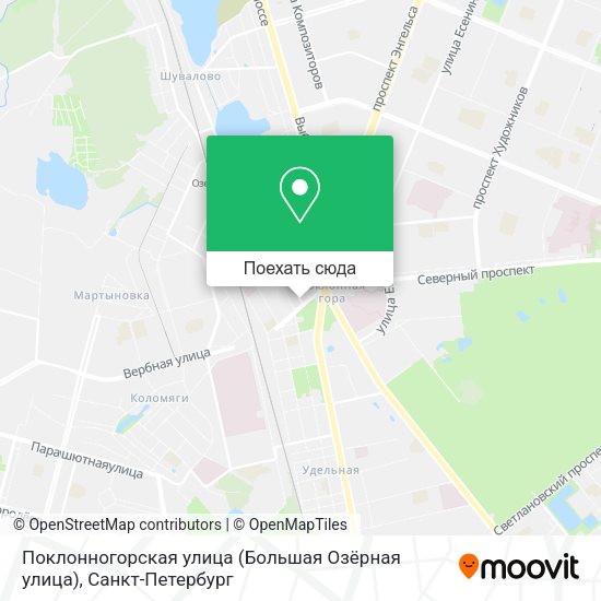 Карта Поклонногорская улица (Большая Озёрная улица)