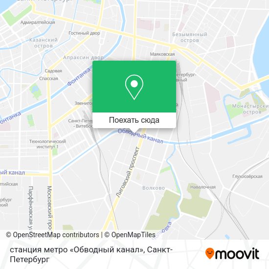 Карта станция метро «Обводный канал»