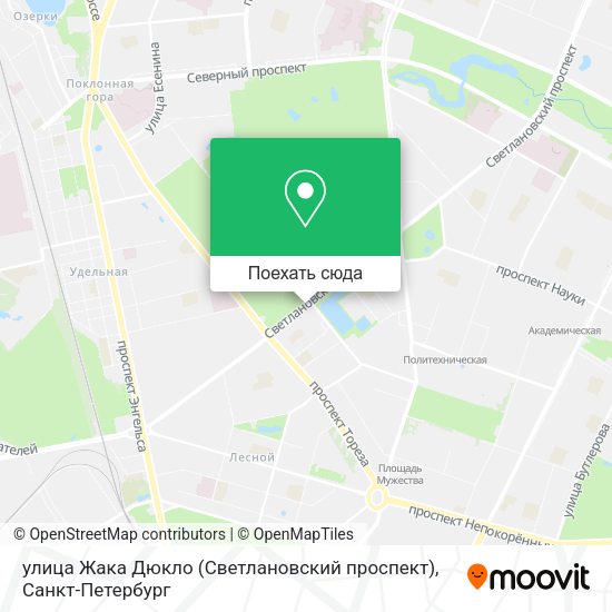 Карта улица Жака Дюкло (Светлановский проспект)