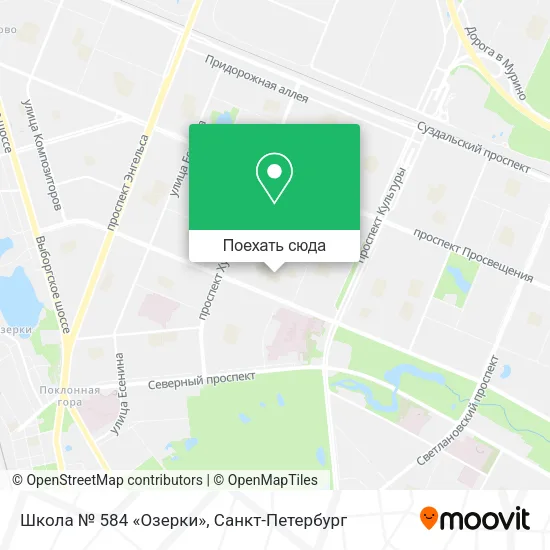 Карта Школа № 584 «Озерки»
