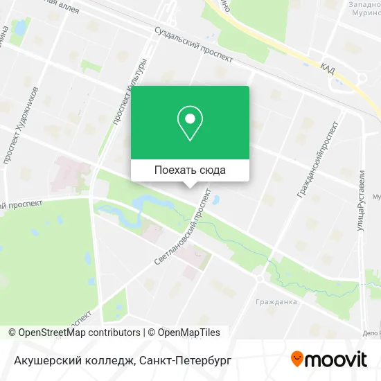 Карта Акушерский колледж