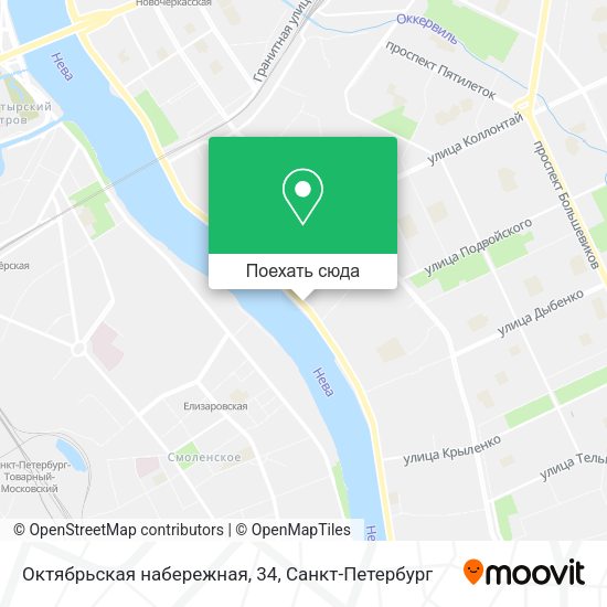 Карта Октябрьская набережная, 34