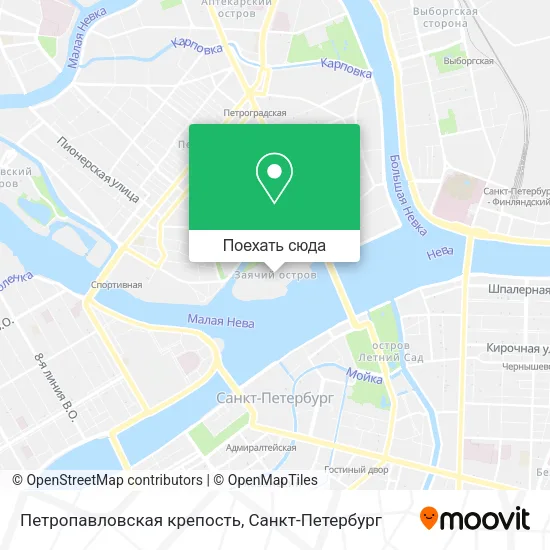 Карта Петропавловская крепость