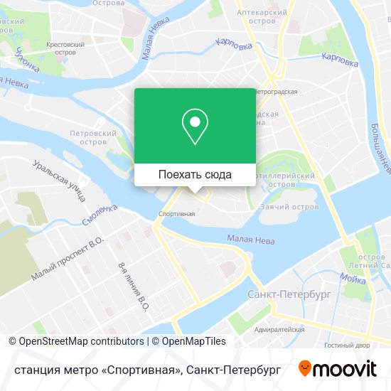 Карта станция метро «Спортивная»