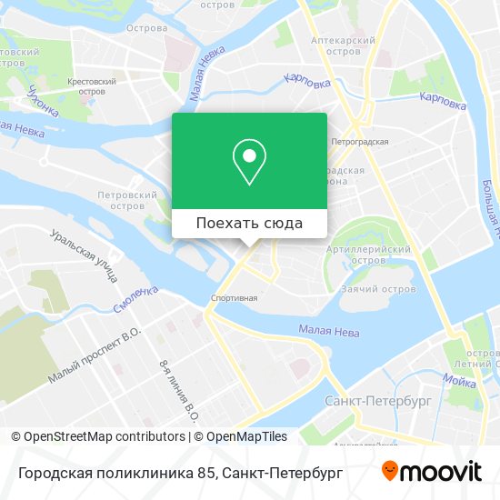 Карта Городская поликлиника 85