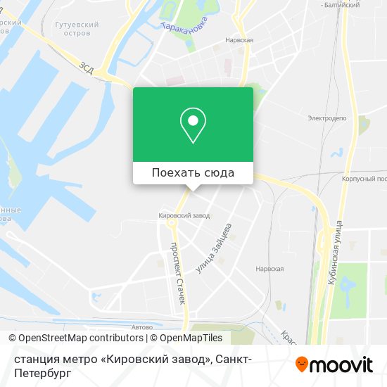 Карта станция метро «Кировский завод»