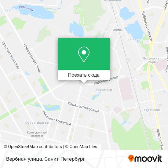Карта Вербная улица