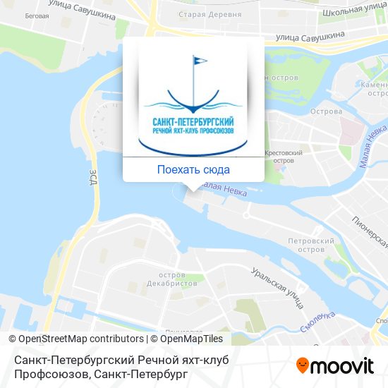 Карта Санкт-Петербургский Речной яхт-клуб Профсоюзов