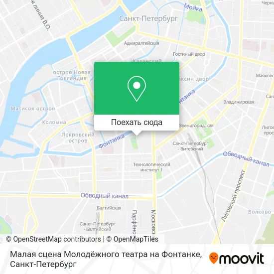 Карта Малая сцена Молодёжного театра на Фонтанке