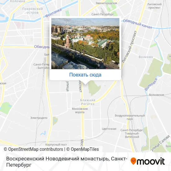 Карта Воскресенский Новодевичий монастырь