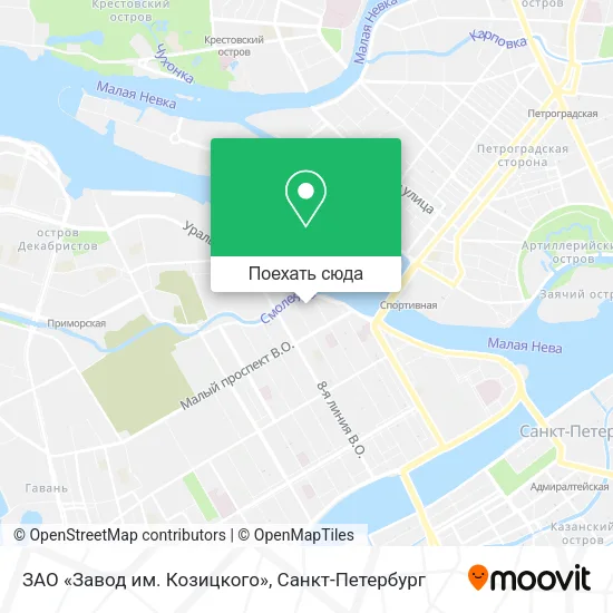 Карта ЗАО «Завод им. Козицкого»