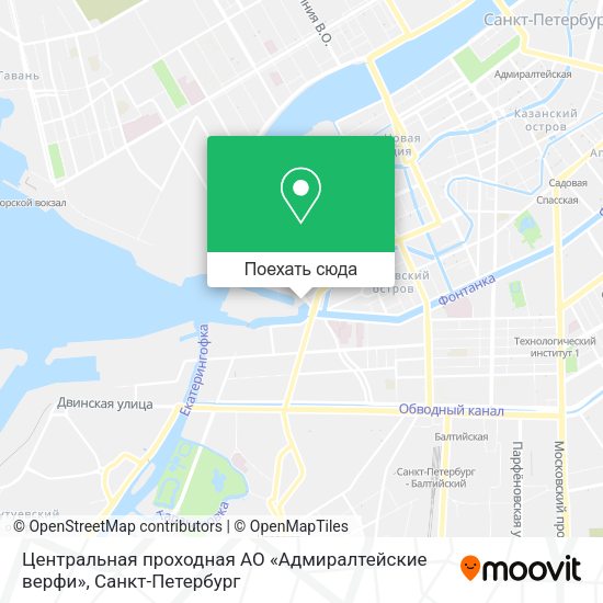 Карта Центральная проходная АО «Адмиралтейские верфи»