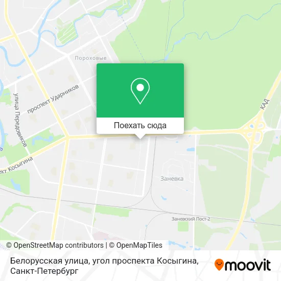 Карта Белорусская улица, угол проспекта Косыгина