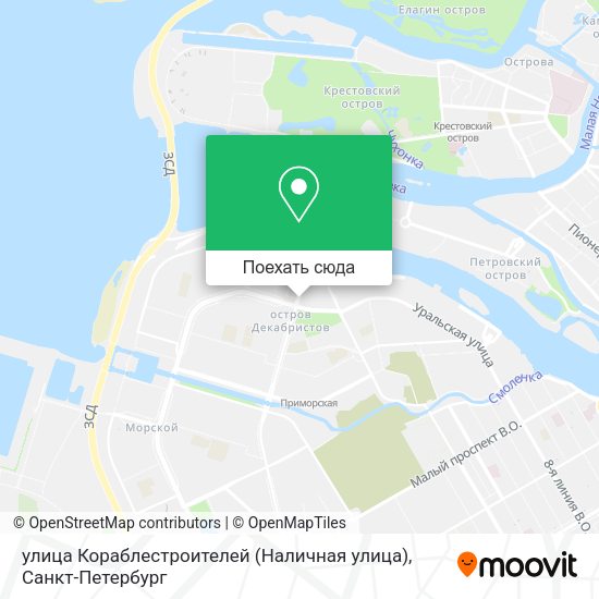 Карта улица Кораблестроителей (Наличная улица)