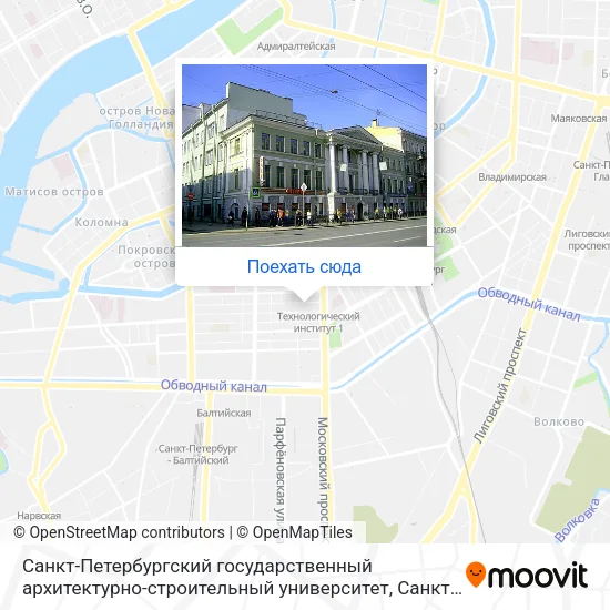 Карта Санкт-Петербургский государственный архитектурно-строительный университет