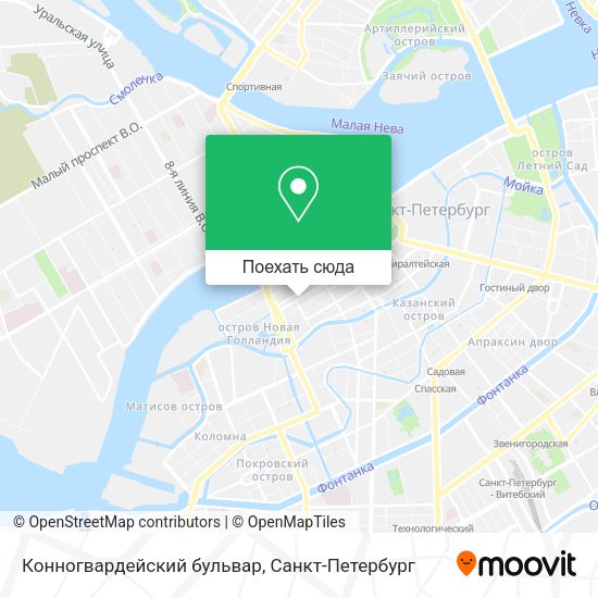 Карта Конногвардейский бульвар