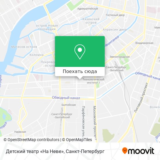 Карта Детский театр «На Неве»