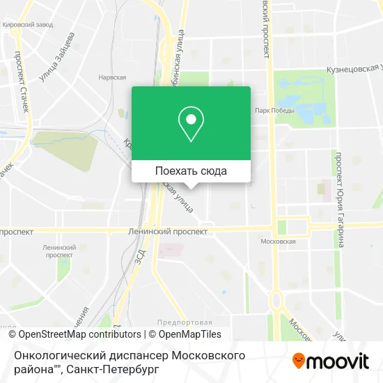 Карта Онкологический диспансер Московского района""
