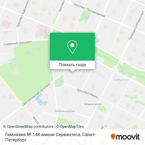 Карта Гимназия № 148 имени Сервантеса