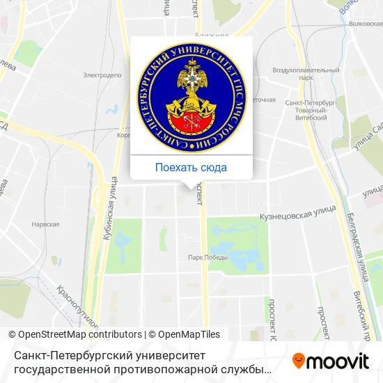 Карта Санкт-Петербургский университет государственной противопожарной службы МЧС России