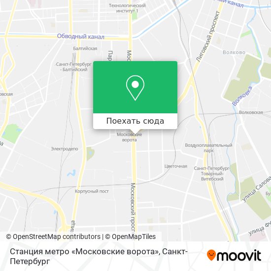 Карта Cтанция метро «Московские ворота»