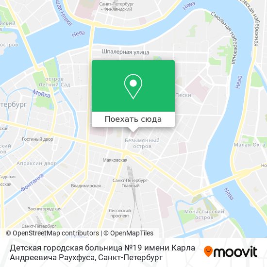 Карта Детская городская больница №19 имени Карла Андреевича Раухфуса