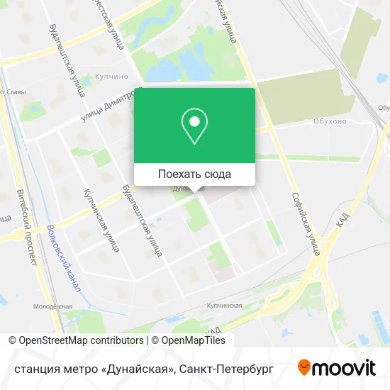 Карта станция метро «Дунайская»