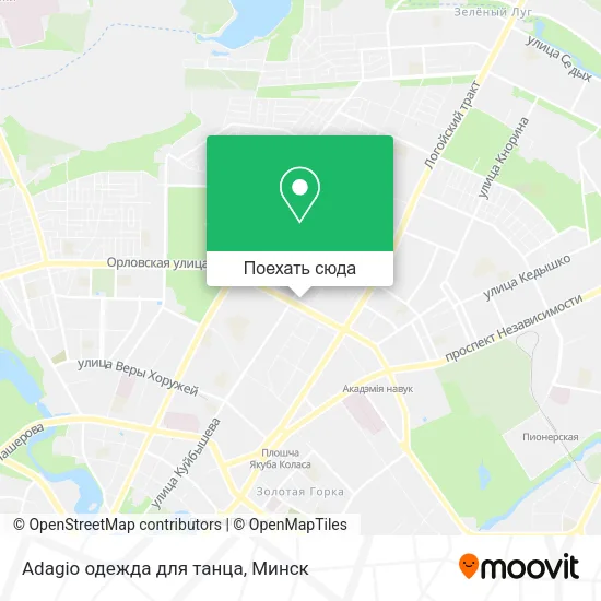 Карта Adagio одежда для танца