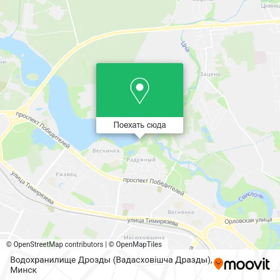 Карта Водохранилище Дрозды (Вадасховішча Дразды)
