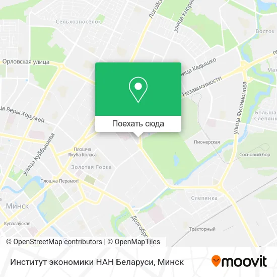 Карта Институт экономики НАН Беларуси