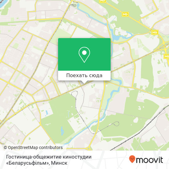 Карта Гостиница-общежитие киностудии «Беларусьфiльм»