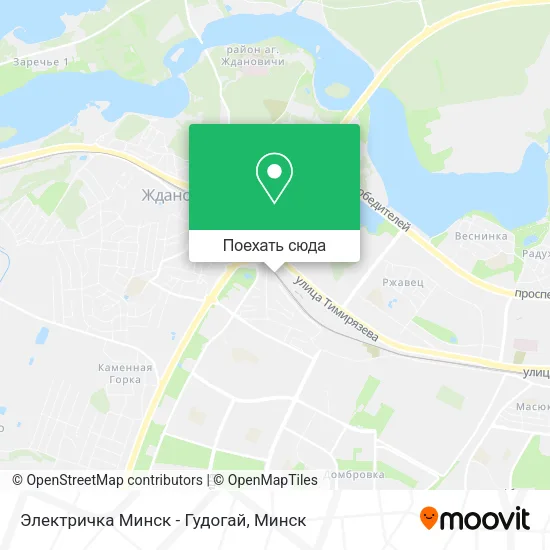 Карта Электричка Минск - Гудогай