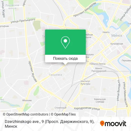 Карта Dzerzhinskogo ave., 9 (Просп. Дзержинского, 9)
