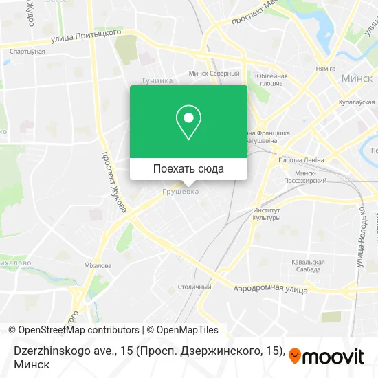Карта Dzerzhinskogo ave., 15 (Просп. Дзержинского, 15)