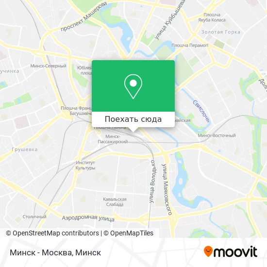 Карта Минск - Москва