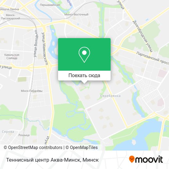 Карта Теннисный центр Аква-Минск