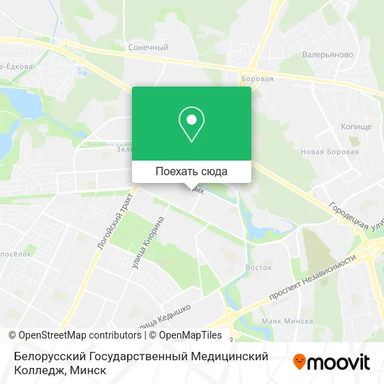 Карта Белорусский Государственный Медицинский Колледж