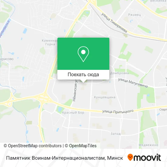 Карта Памятник Воинам-Интернационалистам