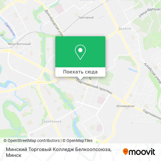 Карта Минский Торговый Колледж Белкоопсоюза