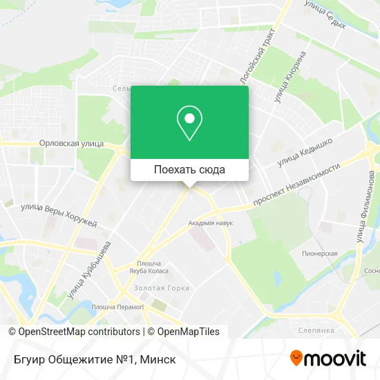 Карта Бгуир Общежитие №1