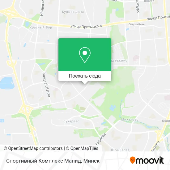 Карта Спортивный Комплекс Мапид