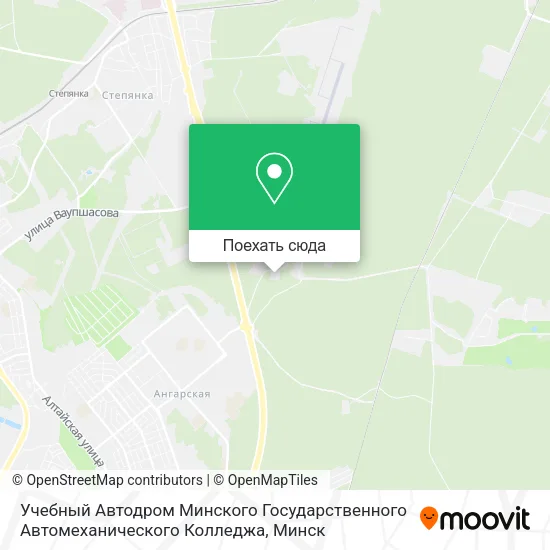 Карта Учебный Автодром Минского Государственного Автомеханического Колледжа