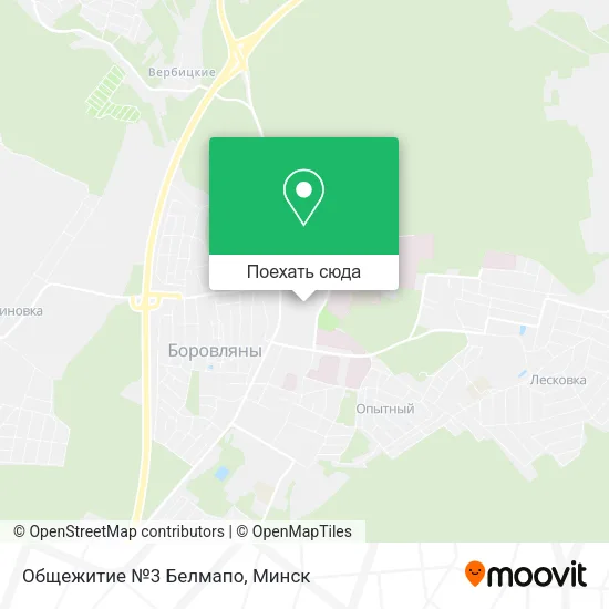 Карта Общежитие №3 Белмапо