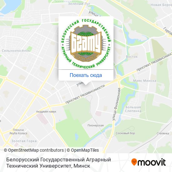 Карта Белорусский Государственный Аграрный Технический Университет