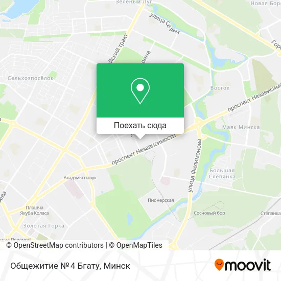 Карта Общежитие № 4 Бгату