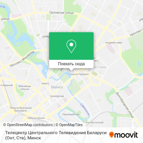 Карта Телецентр Центрального Телевидения Беларуси (Онт, Ств)